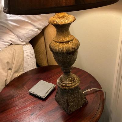 Wood Side Table & Lamp