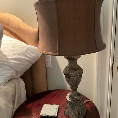 Wood Side Table & Lamp