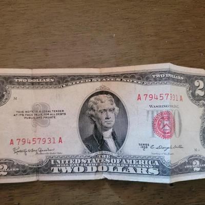 Red seal 1953 $2 bill