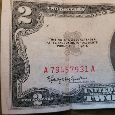 Red seal 1953 $2 bill