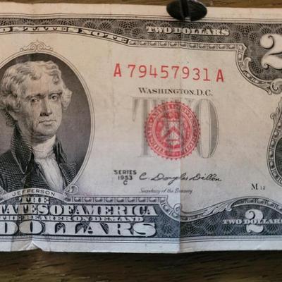 Red seal 1953 $2 bill