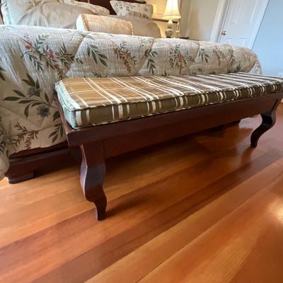 Wood Accent Bench With Custom Made Pillow