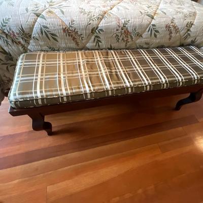 Wood Accent Bench With Custom Made Pillow