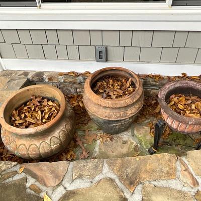 Set Of Three Concrete Pots