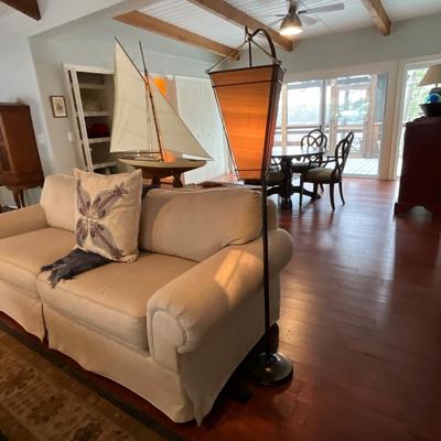 Etched Graphic Drum Shade Floor Lamp