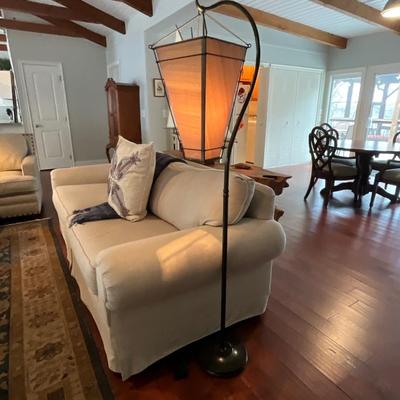 Etched Graphic Drum Shade Floor Lamp