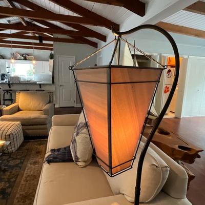 Etched Graphic Drum Shade Floor Lamp