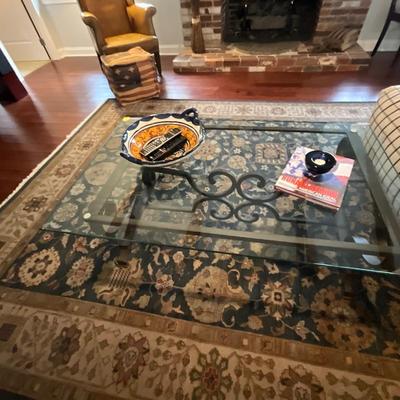 Wrought Iron And Glass Coffee Table