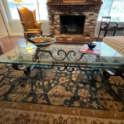 Wrought Iron And Glass Coffee Table