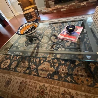 Wrought Iron And Glass Coffee Table