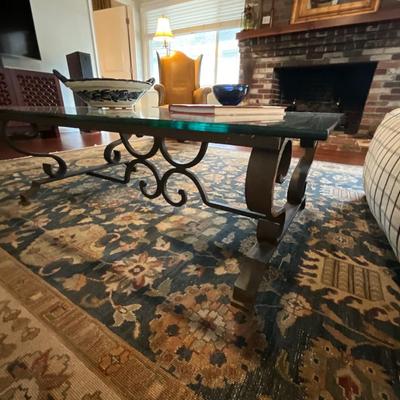 Wrought Iron And Glass Coffee Table