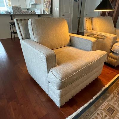 Universal Furniture Club Chairs, Poof And Side Table