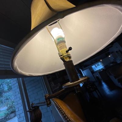 Swing Arm Faux Leather Shade
