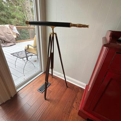 Nautical Leather And Brass Telescope