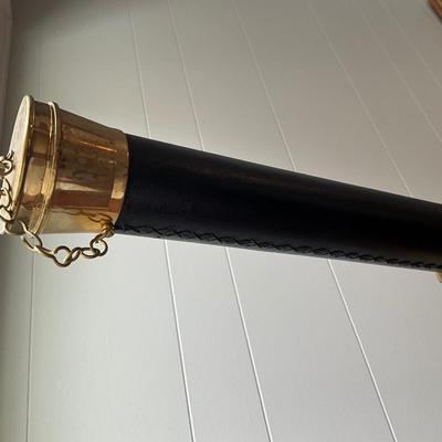 Nautical Leather And Brass Telescope