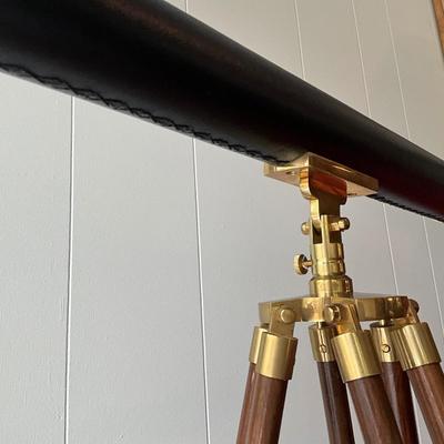 Nautical Leather And Brass Telescope