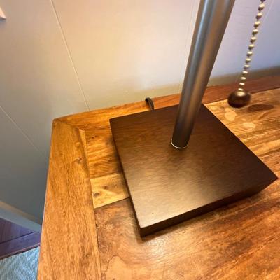 Wood Storage Cabinet, Pair of Lamps & Flowers