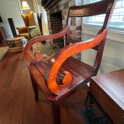 Pair of Wood Chairs & Side Storage Table