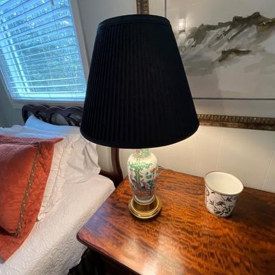Mahogany Writing Desk and Lamp