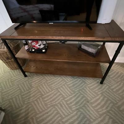 3 Piece Stanley Furniture Desk, Chair and Metal Wood Shelves