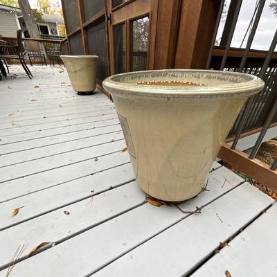 Pair of Concrete Pots on rollers