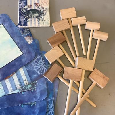 526 Crab Mallets, Crab Placemats & Coaster