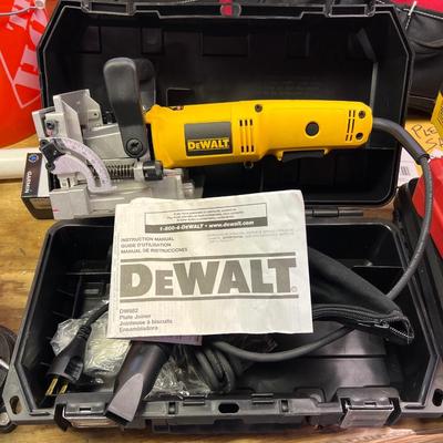 FasTak Finish Nailer, Hydraulic Jack, Skill Router, Cordless Grinder, Compressor, Brand New Plate Joiner