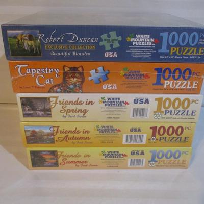 5 Sealed - White Mountain Puzzles & 5 Sealed Bits & Pieces Puzzles Choice 7/8 (See All Pictures)