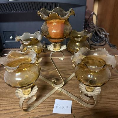 Vtg Amber centerpiece