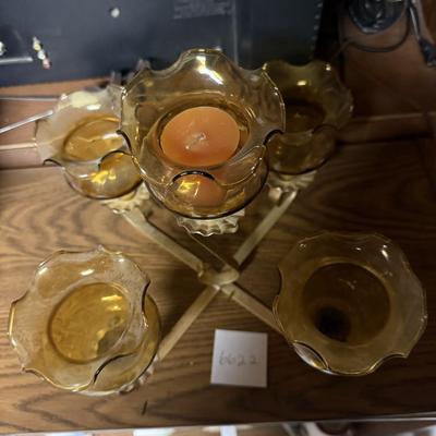 Vtg Amber centerpiece