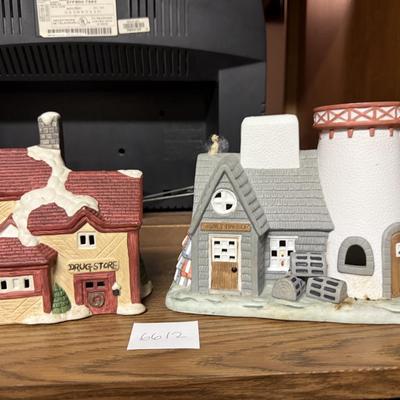 Christmas Village Lighthouse & drug store