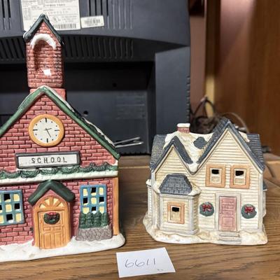 Christmas village school & house