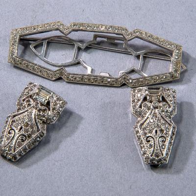 VINTAGE BROOCH / SHOE CLIP COMBO