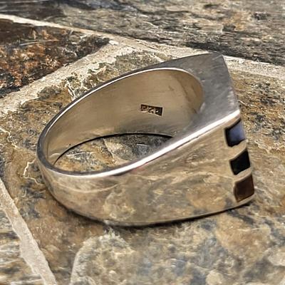 Men's Vintage Mexico Multi-Stone Inlay Ring 15.3gr