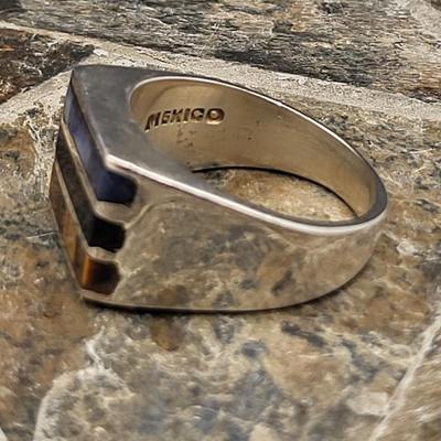 Men's Vintage Mexico Multi-Stone Inlay Ring 15.3gr