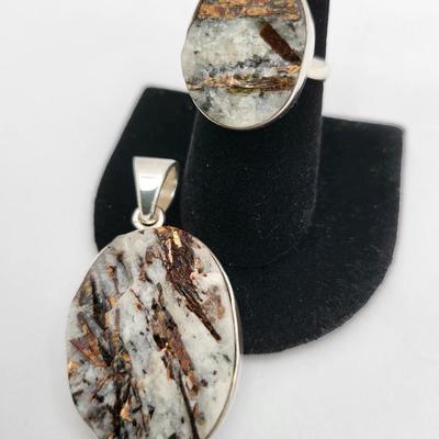 Astrophyllite Ring & Pendant 925 Silver