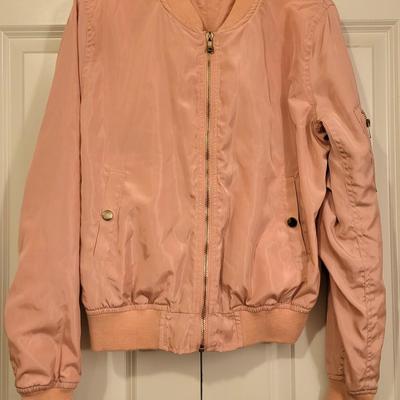 Peach Colored Satin Bomber Jacket By Wet Seal Size S