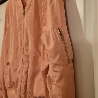 Peach Colored Satin Bomber Jacket By Wet Seal Size S