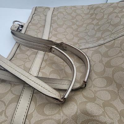 Tan Coach Signature Chelsey Tote Bag (Read)
