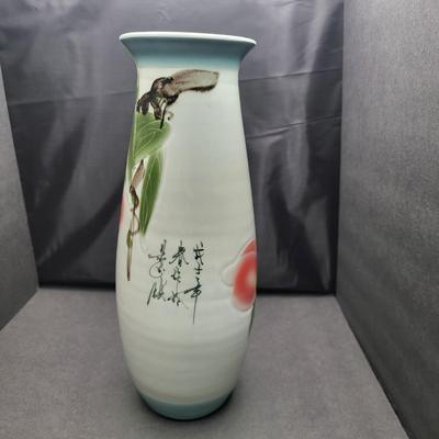 Vintage Chinese Pottery Vase 15" Signed