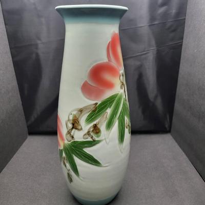 Vintage Chinese Pottery Vase 15" Signed