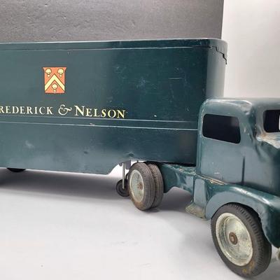1950's Frederick & Nelson Green Metal Semi Truck (Tonka)