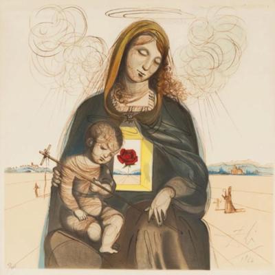 Salvador Dali, (Spanish, 1904-1989), Mystical Rose Madonna, 1964, Color Lithograph On Arches