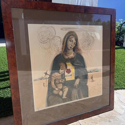 Salvador Dali, (Spanish, 1904-1989), Mystical Rose Madonna, 1964, Color Lithograph On Arches