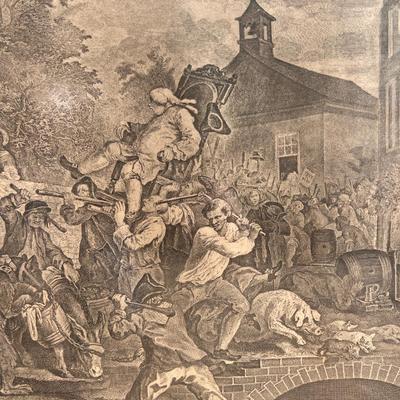 William Hogarth (British, 1697-1764) Complete Set of Four Prints of an Election: 1757 An Election Entertainment