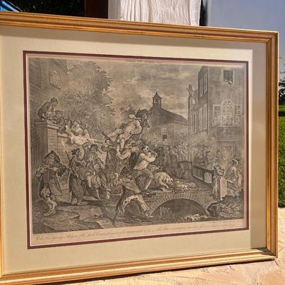 William Hogarth (British, 1697-1764) Complete Set of Four Prints of an Election: 1757 An Election Entertainment