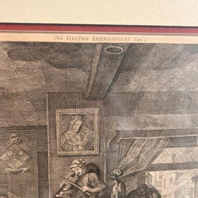 William Hogarth (British, 1697-1764) Complete Set of Four Prints of an Election: 1757 An Election Entertainment