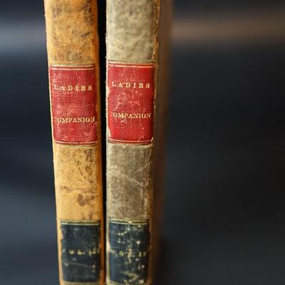 LEATHER BOUND LADIES HOME COMPANION BOOK 1835 VOLUMES TWO &THREE