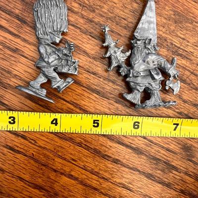 Pair of Pewter Christmas Ornaments
