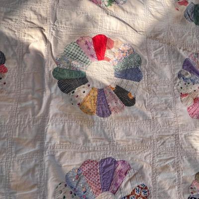 Dresden plate old farmhouse quilt